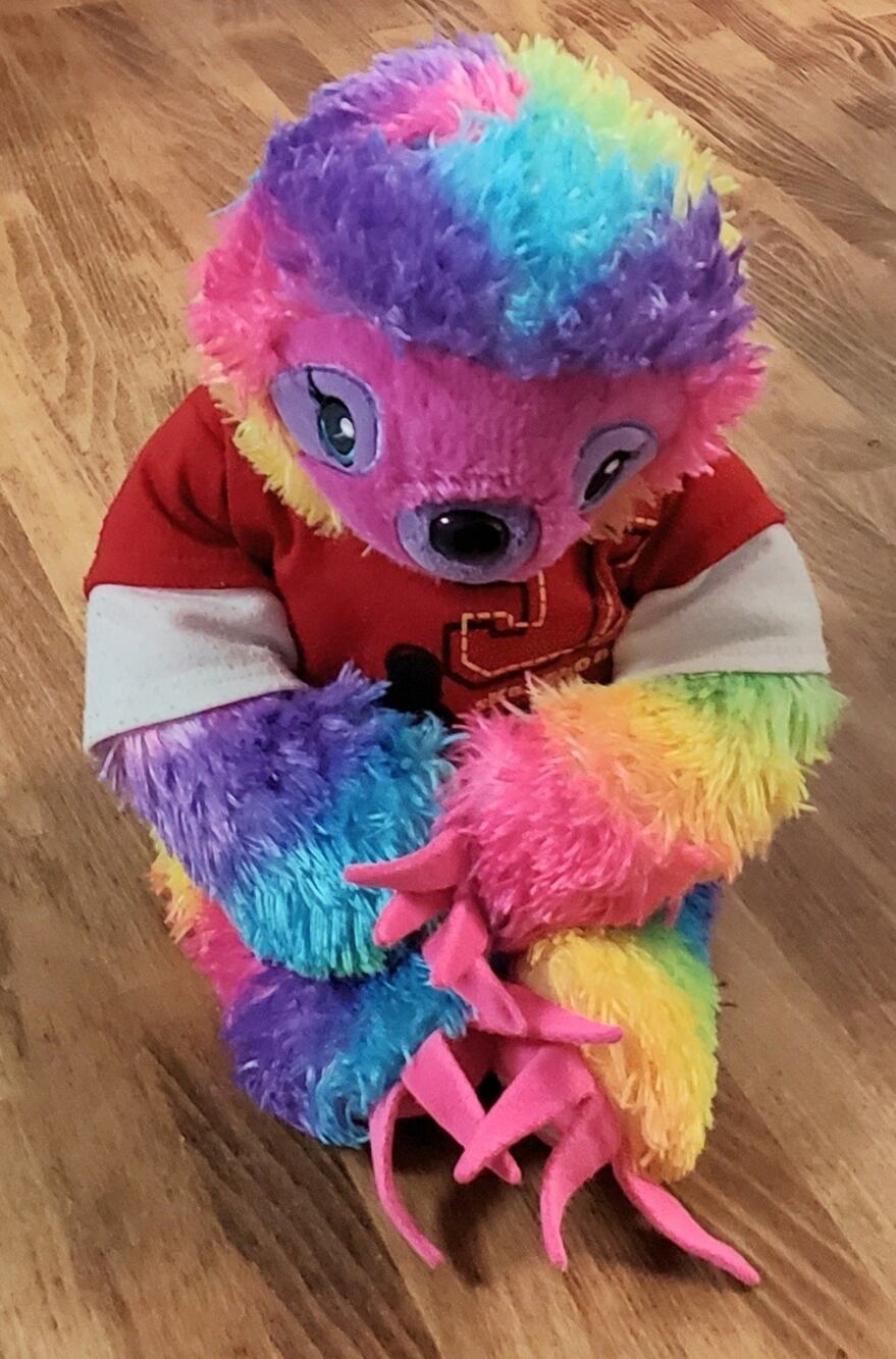 Build-a-Bear Workshop Let's Hang Rainbow Sloth Stuffed Plush Retired 18" Toy BAB
